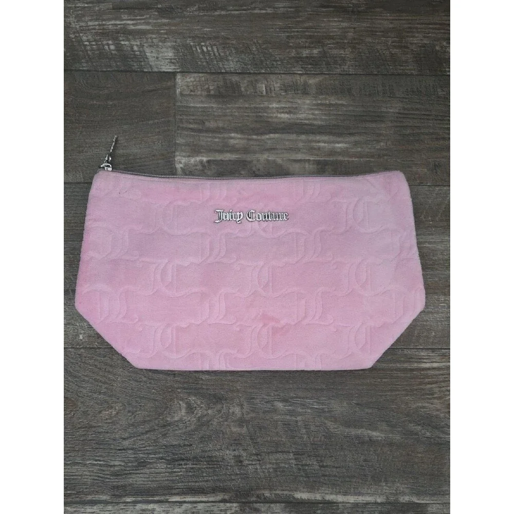 Juicy Couture Light Pink Quilted Logo Cosmetic Pouch